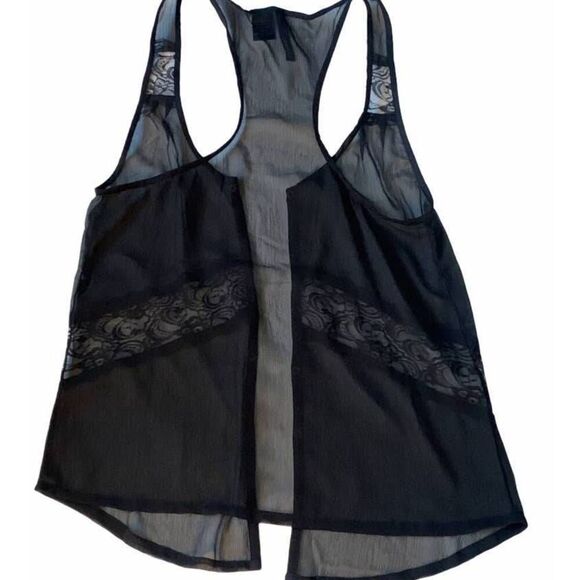 Vintage O’Neill Black Sheer Lace Tank Top Y2K Boho Festival Layering Piece - Picture 11 of 16